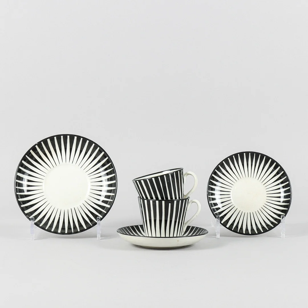 EUGEN TROST. Kaffekoppar "Zebra", Gefle. — European — Karlstad Hammarö Auktionsverk