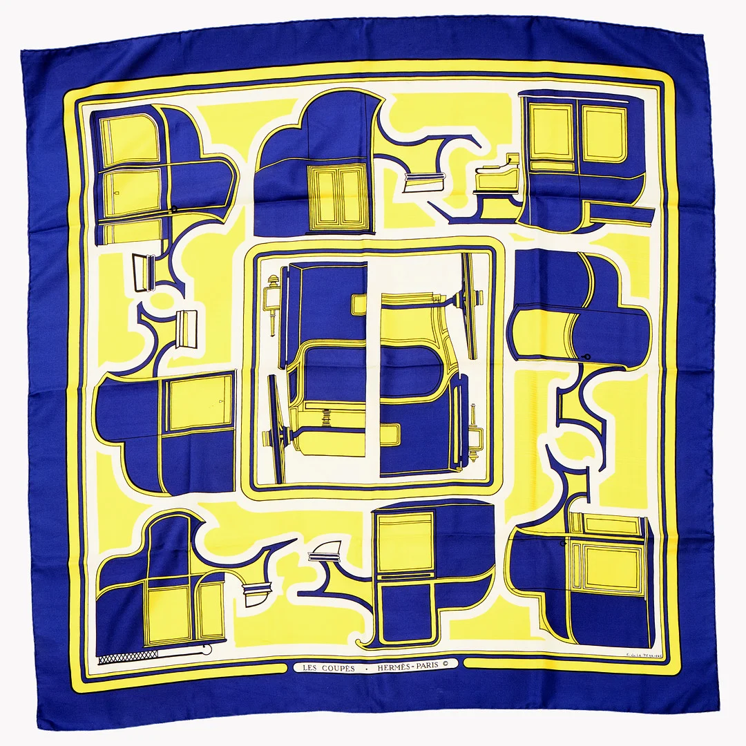 HERMÈS, scarf, "Les Coupés". — Vintage & Designer Fashion — Uppsala Auktionskammare