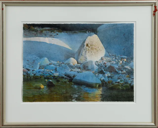 STANISLAW ZOLADZ. Stenig strand, färglitografi, signerad och numrerad 221/350.