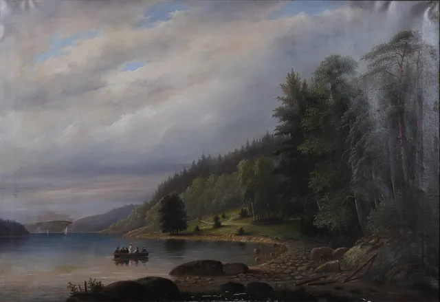 EHRNFRIED WAHLQVIST. olja på duk, monogramsignerad EW samt daterad 1878.