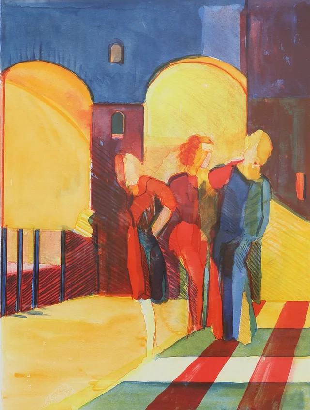 ELISABETH JANSSON. Färglitografi, figurscen, signerad, numrerad 93/350.