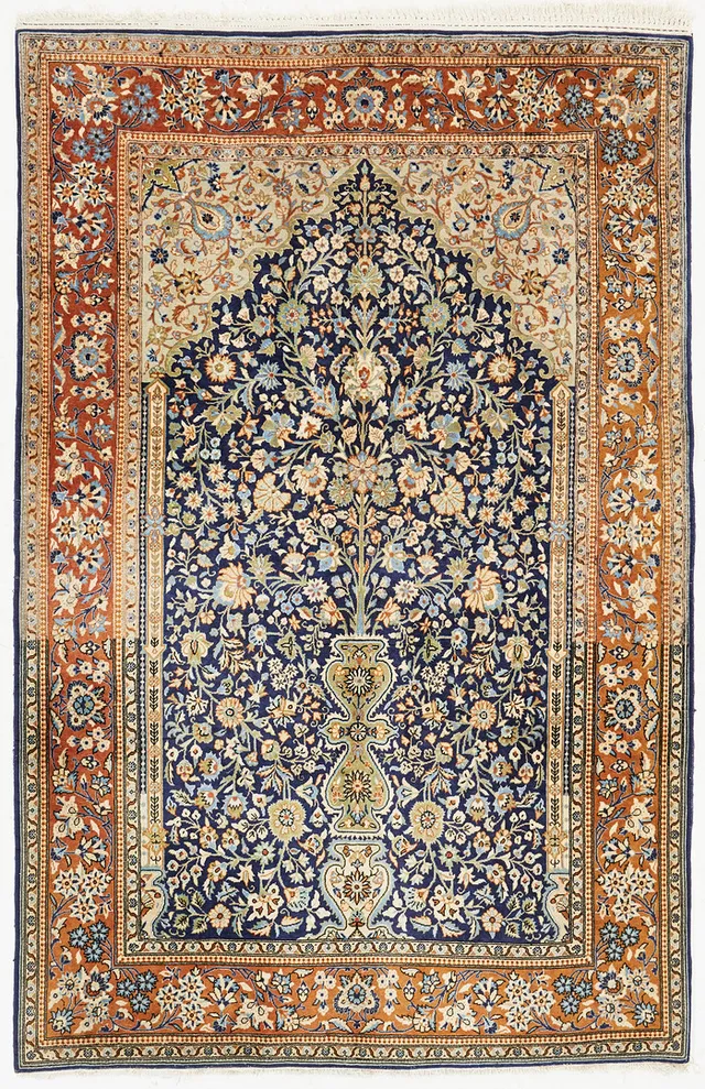 ORIENTMATTA, Ghom, old, ca 217x142 cm.