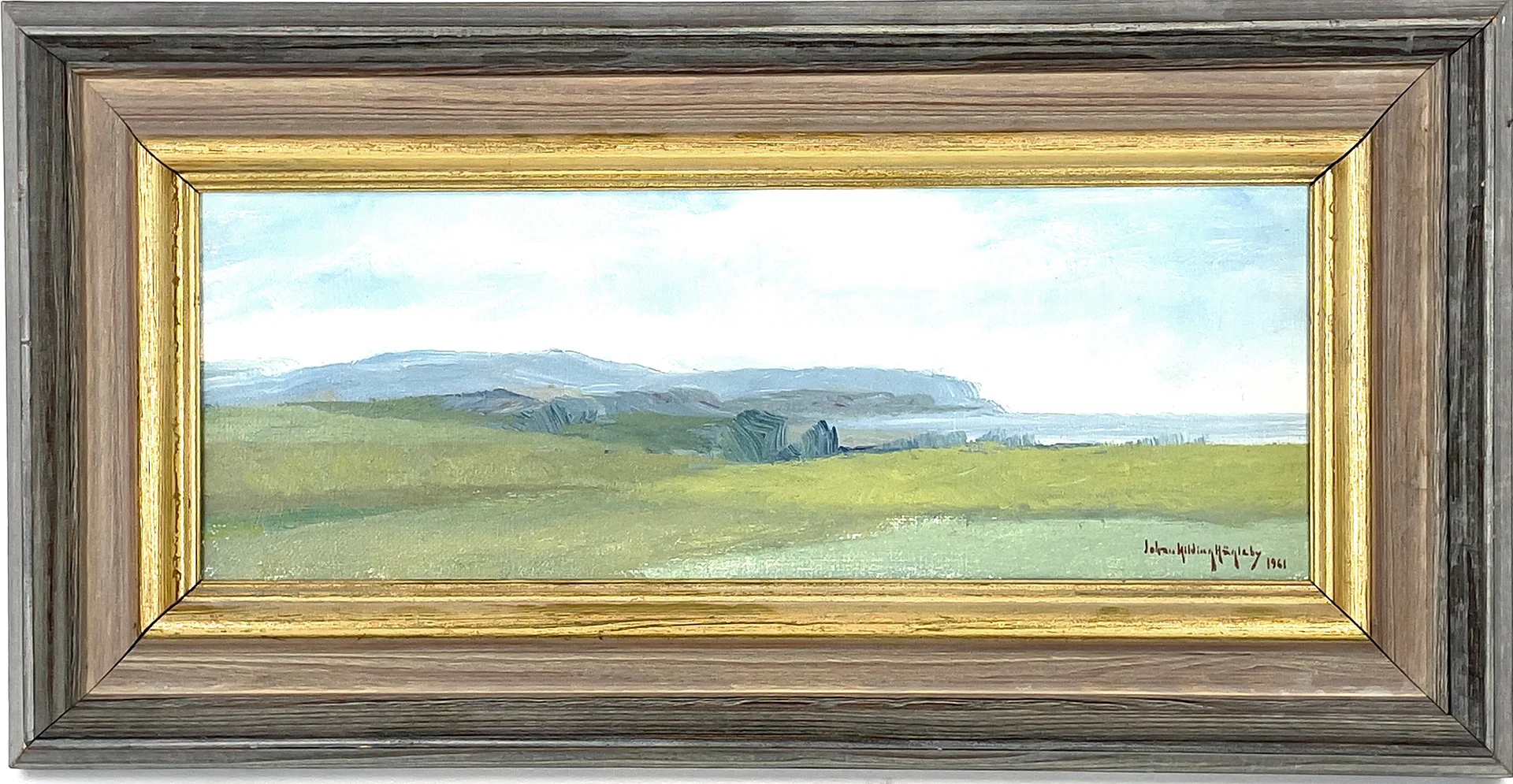 JOHAN HILDING HÄGLEBY. Olja på duk, landskap, signerad & daterad 1961. — Paintings — Roslagens Auktionsverk