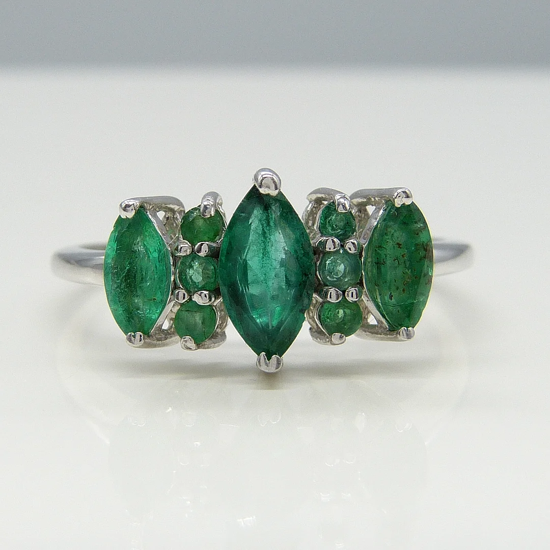EMERALD MARQUISE RING. — Rings — Rumsey’s Auctioneers