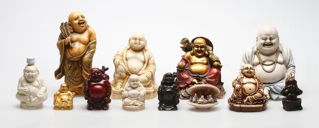 FIGURINER, 12 st, buddhafigurer, orientaliska, konstmaterial, 1900-tal.