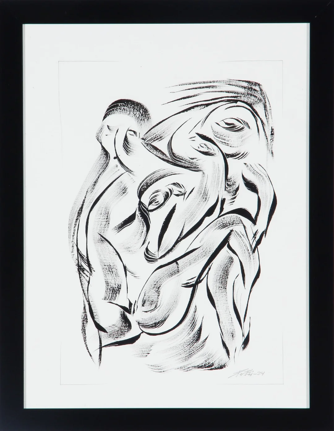 Per Eli. Figure composition, ink drawing — Paintings and sculptures/Drawings — Lauritz