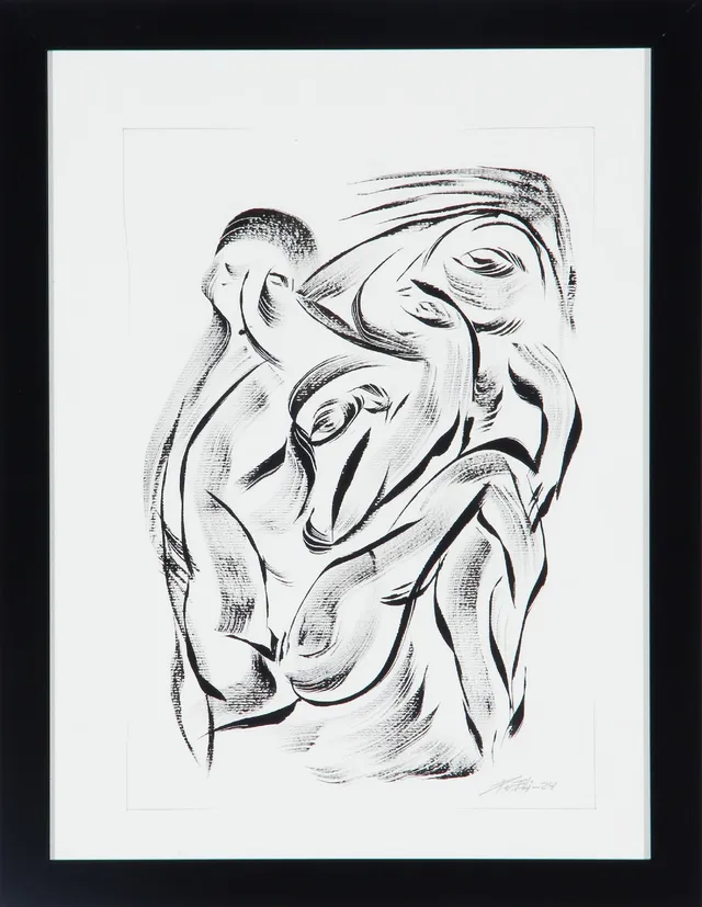 Per Eli. Figure composition, ink drawing