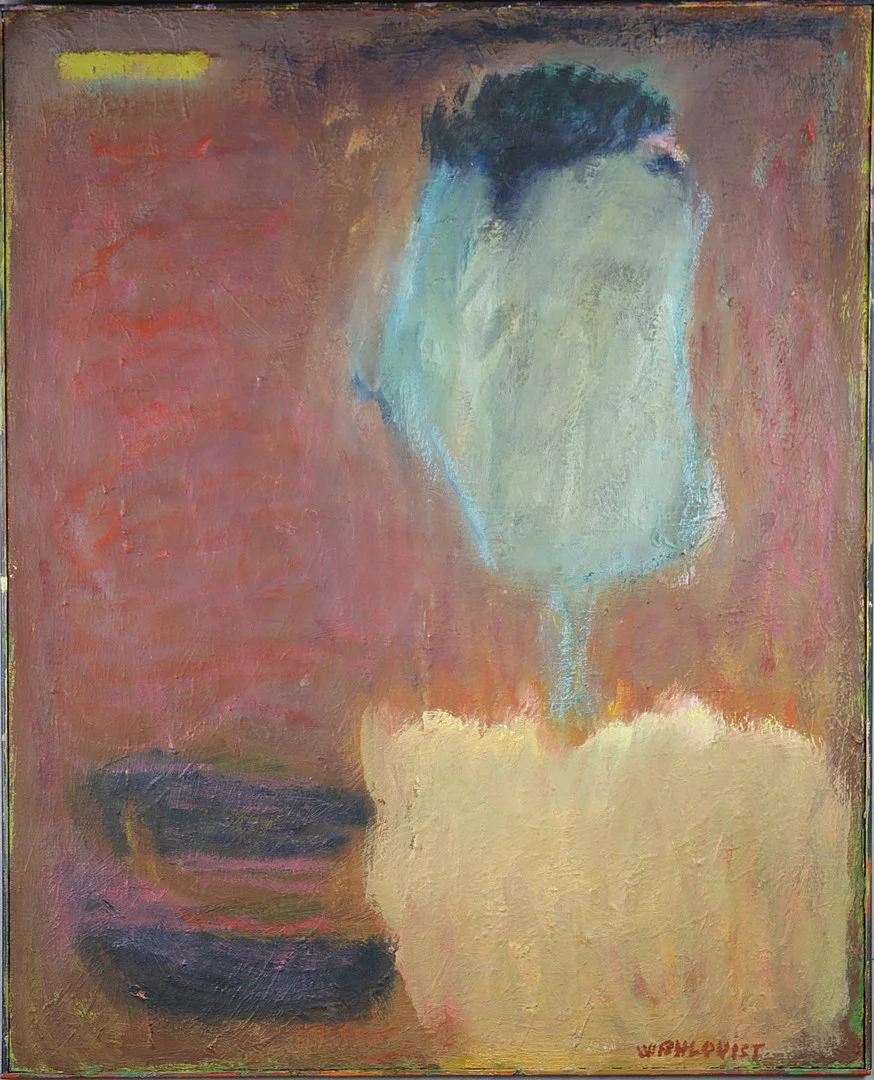 GUNNEY WAHLQVIST. Olja på duk, komposition, signerad. — Paintings — Höganäs Auktionsverk