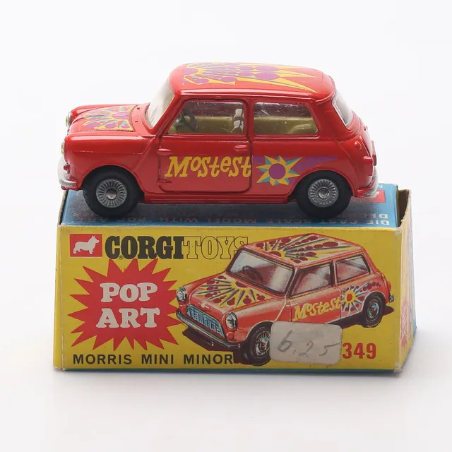 CORGI TOYS. Leksakbil 349, Pop art, Mostest, Morris Mini Minor, England.