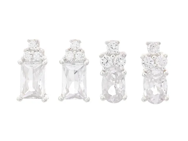 ANI JEWELS, smyckeset, 2 par örhängen, sterlingsilver, cubic zirconia, stift, totalvikt 3,7 g.
