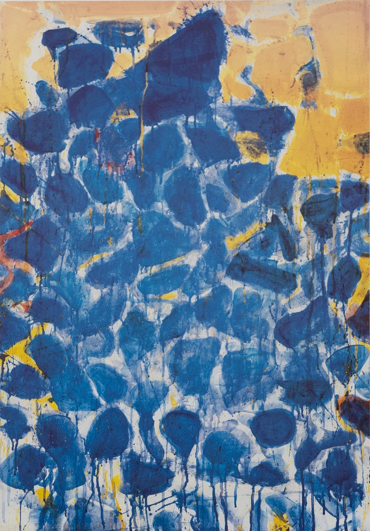 SAM FRANCIS. Affisch, Sam Francis målningar 1947-1990, Malmö konsthall 2000, offsettryck, osignerad. — Engravings & Prints — Garpenhus Auktioner