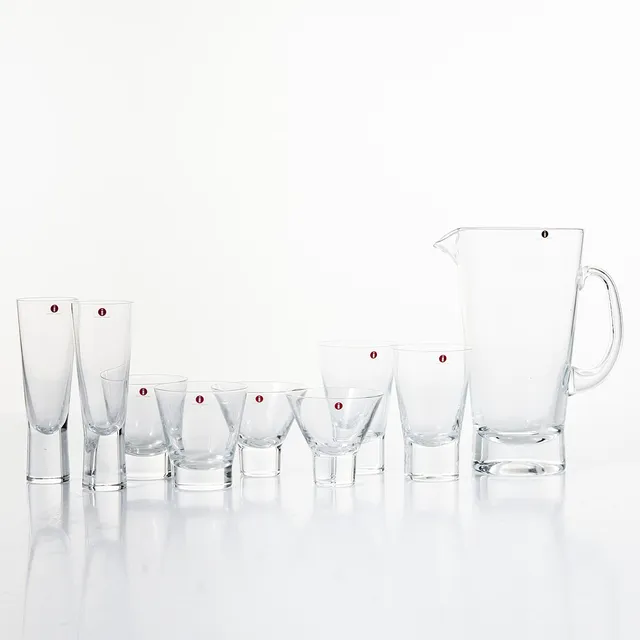 GÖRAN HONGELL. "Aarne" glasservisdelar 18 st., Iittala, designår 1948.