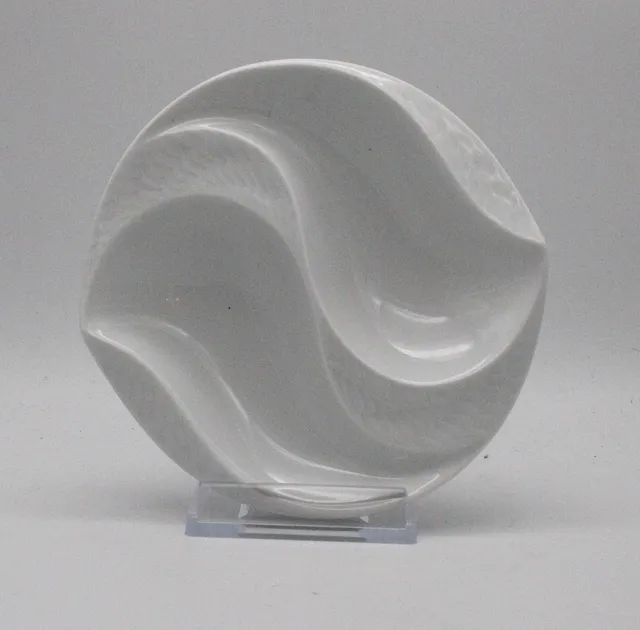 MEISSEN SOSSENSCHALE, FORM "WELLENSPIEL RELIEF", WEISS, Ø 12,5 CM NEU MIT OVP.