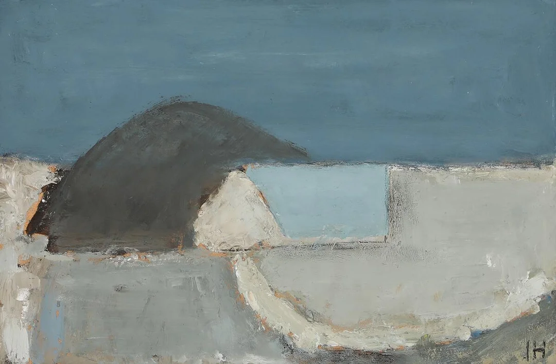 Winter landscape. Signed JH. Oil on masonite. 30×45 cm. — Modern Paintings/Modern art — Bruun Rasmussen