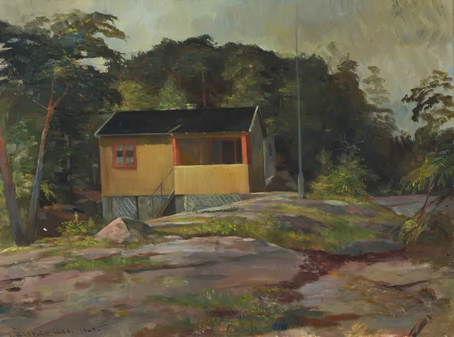 OIDENTIFIERAD KONSTNÄR. Hus i Skärgården, olja på duk, signerad, daterad 1967.