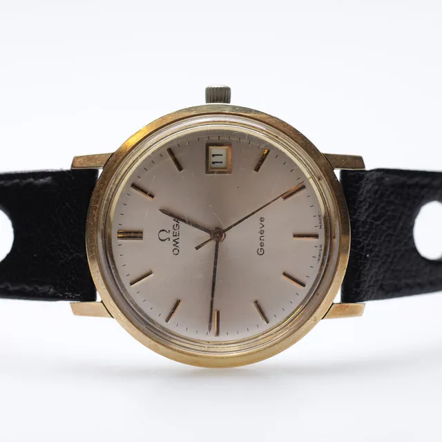 ARMBANDSUR, guld på stål, Omega Genève, 1960-tal.