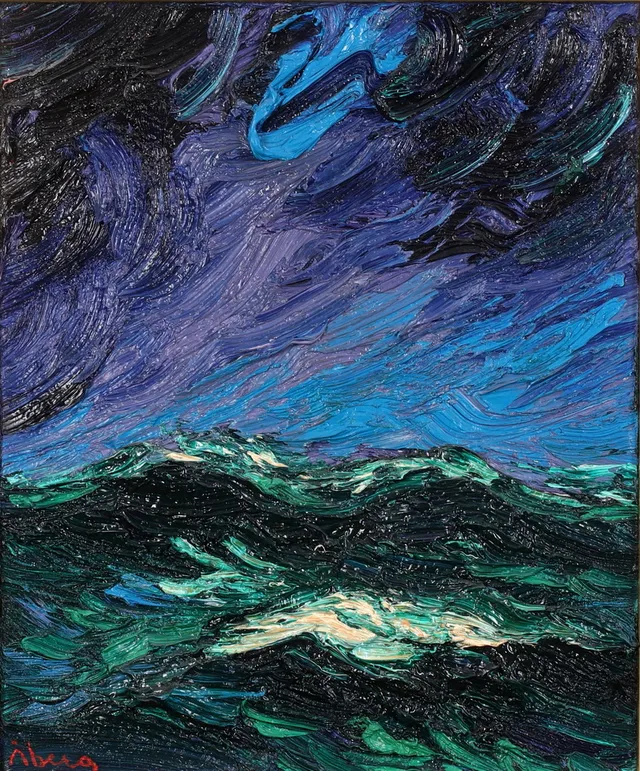 BENGT ÅBERG. "Före storm", olja på duk, signerad.