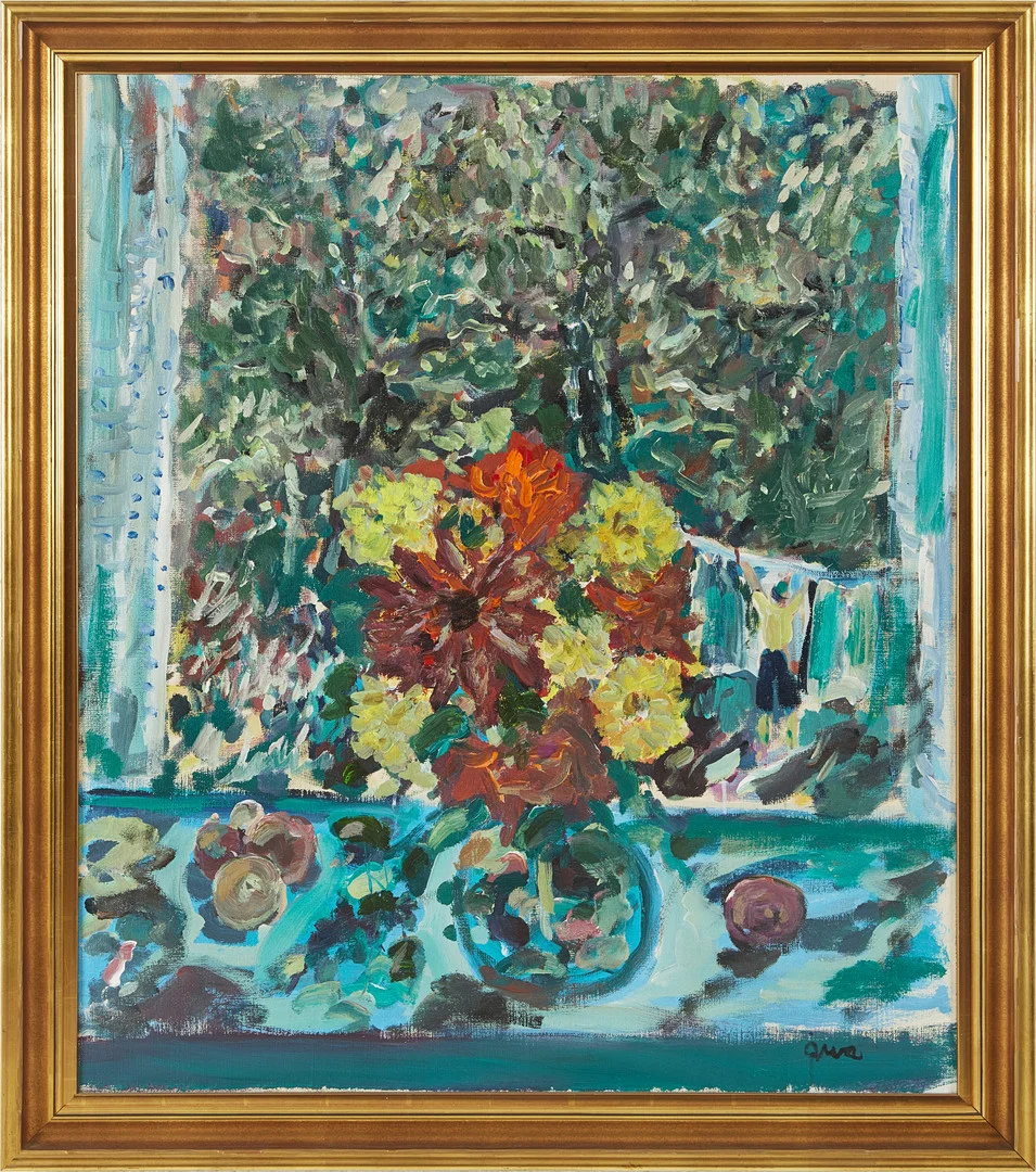 ÅKE WILHELM ANDERSSON (1922-1988). Blommor i fönster, olja på duk, signerad ÅWA. — Paintings — Stockholms Auktionsverk Magasin 5