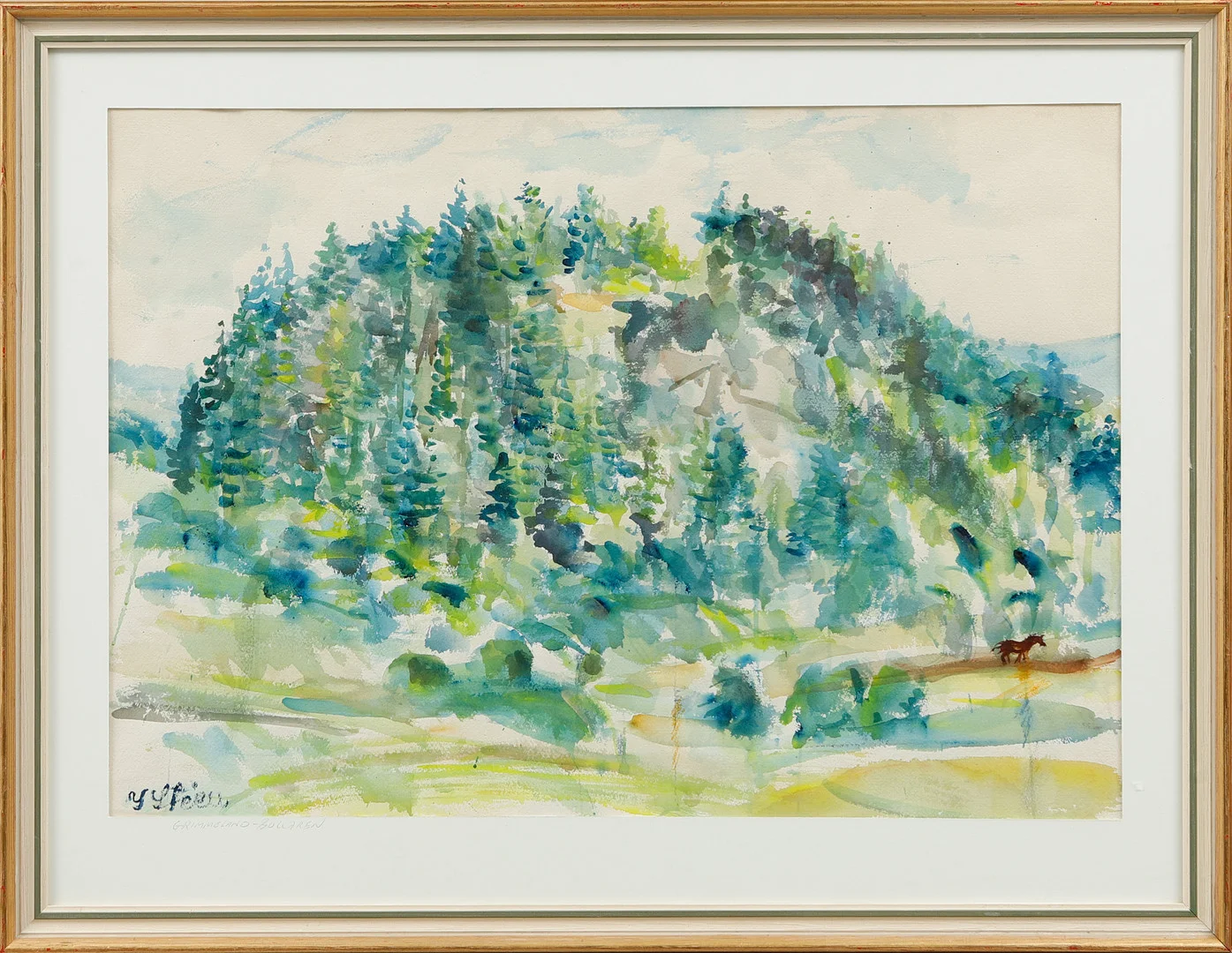 YNGVE STEEN. "Grimmeland Bollaren", akvarell, signerad. — Paintings — Göteborgs Auktionsverk