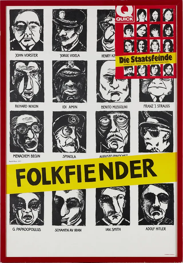 AFFISCH, " Folkfiender", Revopress AB, Göteborg, 1977.