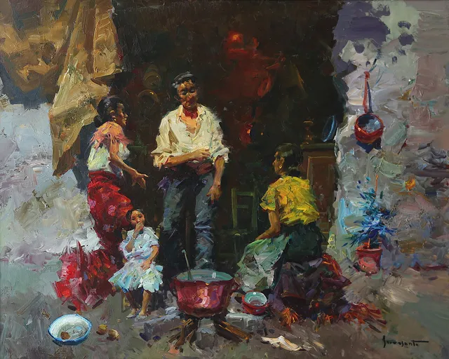 JOSEP SERRASANTA. Urban scene.