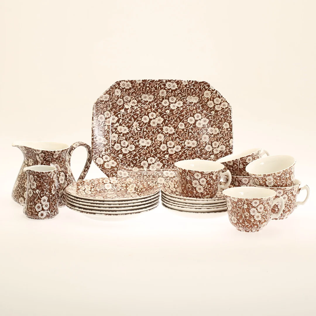 SERVIS, 15 delar, porslin, Burleigh, Staffordshire, England. — European — RA Auktionsverket Norrköping