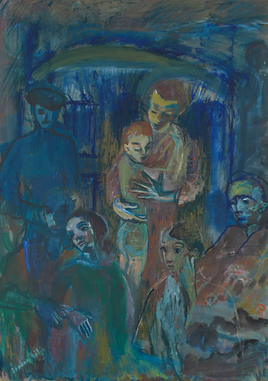 Sitje, Joronn — "De internerte" 1957 — Kunst/Maleri — Blomqvist