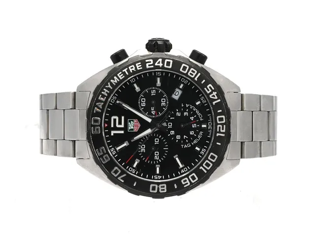 Tag Heuer, Formula 1, 41 mm, stål, kvarts (går ej, trol. batteri), kronograf, datum, boett nr: CAZ1110, ref. CAZ1110.BA0877, sn: RZN9178, stålarmband med viklås, kortad, extra länkbitar, bruksslitage, cert 2016 box, ytterbox.