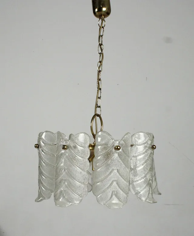 Kaiser Leuchten, Eisglas Lampe der 1970er Jahre.