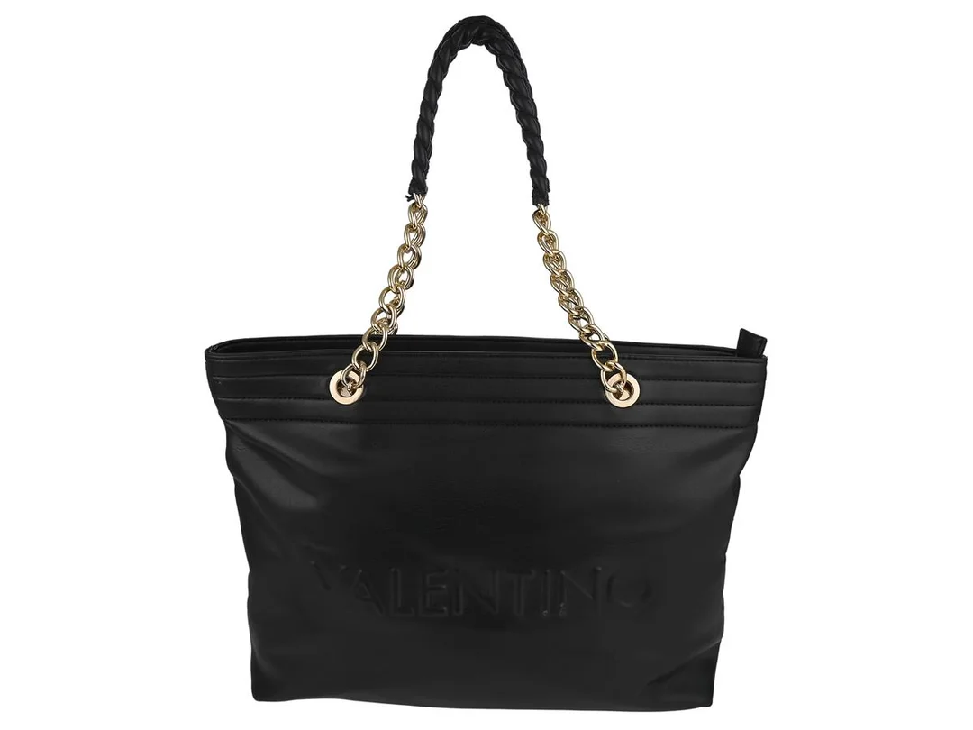 VÄSKA, VALENTINO, Mario Valentino, Tote Bag, svart läder, 36x27x10 cm, påse, bruksslitage. — Accessoarer/Väskor — Kaplans