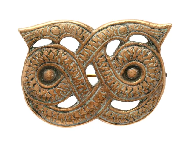 KALEVALA KORU, brosch, brons, Finland, mått 52 x 37 mm, vikt 30,7 g.