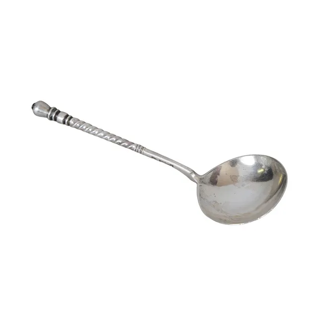 A RUSSIAN IMPERIAL SILVER & NIELLO SPOON.