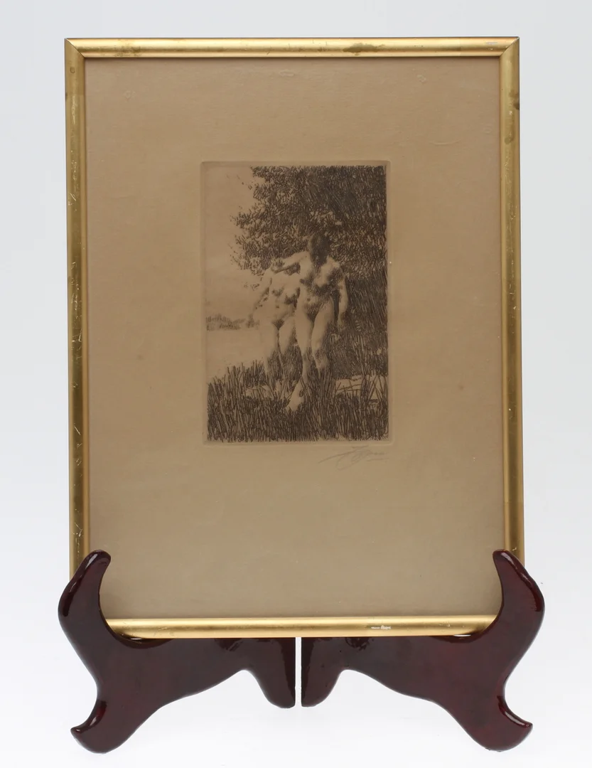 ANDERS ZORN. etsning, "Al", signerad, i plåten signerad och daterad 17. — Engravings & Prints — Auktionshuset Kolonn