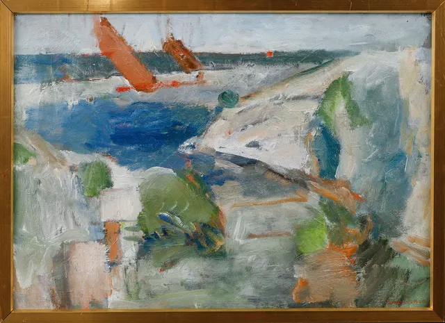ERIK TÖRNING. "Vita skär", olja på duk, signerad.
