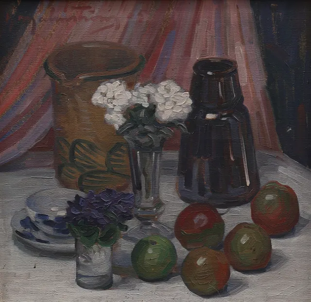 HENNING MALMSTRÖM (1890-1968). Stilleben, olja på duk, signerad H Malmsträm och daterad -53.