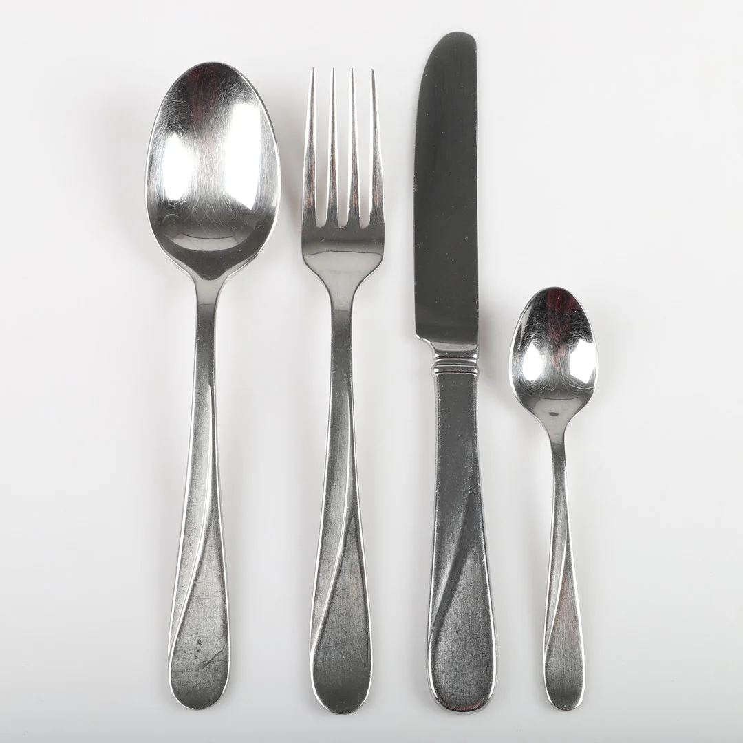 ANNA EHRNER. Bestickuppsättning, 24 delar, "Line", Boda Shop. — Other metals — Helsingborgs Auktionskammare