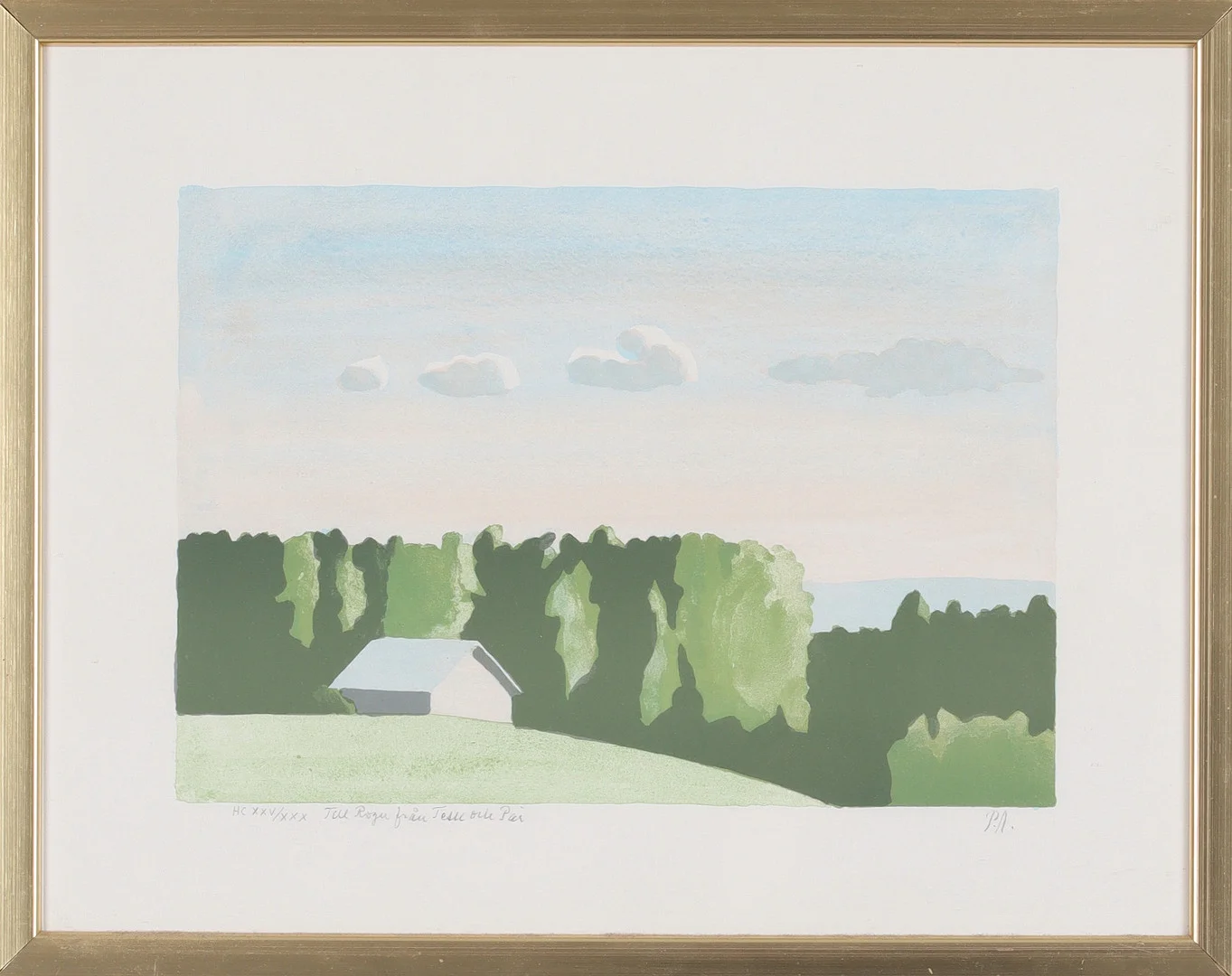 PÄR ANDERSSON. Landskapsmotiv, färglitografi, signerad och numrerad HC XXV/XXX. — Engravings & Prints — Stadsauktion Sundsvall