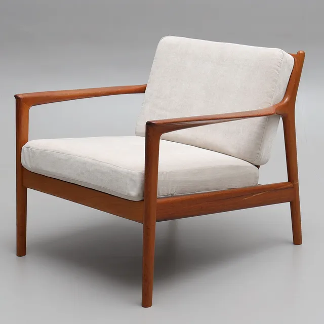 FOLKE OHLSSON. Fåtölj, teak, "USA 75", Dux, 1960-tal.