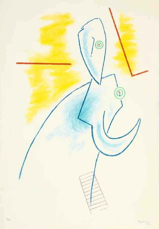 Untitled, 1992. Signed Freddie, 63/120. Lithograph. Sheet size 76 × 56 cm. Unframed.