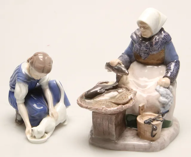 FIGURINER, 2 st, porslin, Bing & Gröndahl, Danmark.