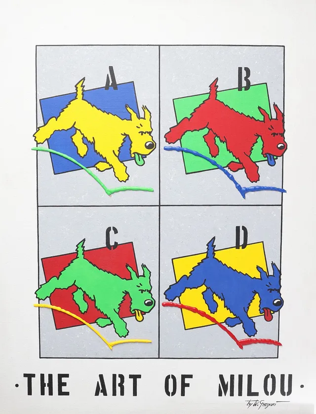 WERNER GREGORI. Olja på duk, "The Art Of Milou" , signerad.