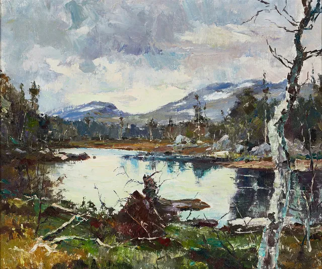 JOHAN BLADH (1893-1976). Motiv från Funäsdalen, signerad och daterad -66, olja på duk.