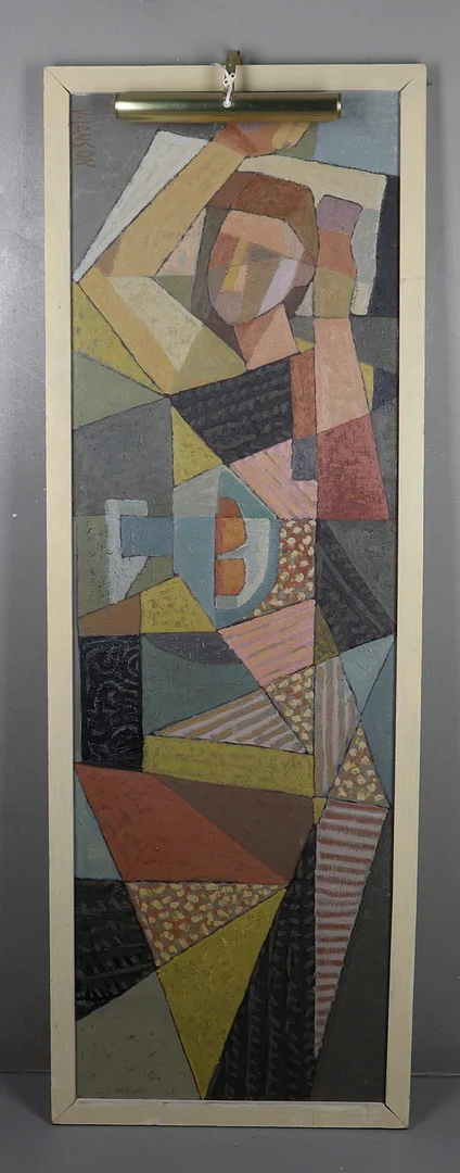 VIDE JANSON. (1924-2007), Olja på pannå, figural komposition, signerad. — Paintings — Gomér & Andersson Norrköping