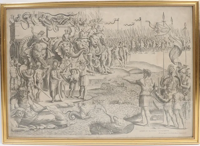 GIULIO ROMANO. Efter "Scipio och hannibal" etsning 1700-tal.