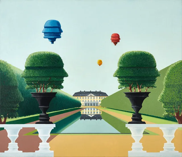 TORKEL DAHLSTEDT (FÖDD 1942). "Nynäs slott" Extrem narcissism, olja på duk.