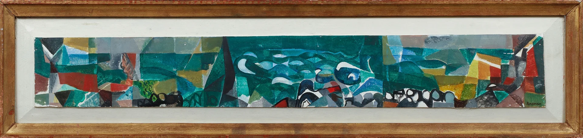 BJÖRN FORSMAN. "Komposition", olja på pannå, signerad. — Paintings — Göteborgs Auktionsverk