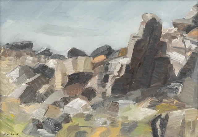 ALLAN ERWÖ (1921-2007). Klippor vid Hovs Hallar, olja på duk, signerad.