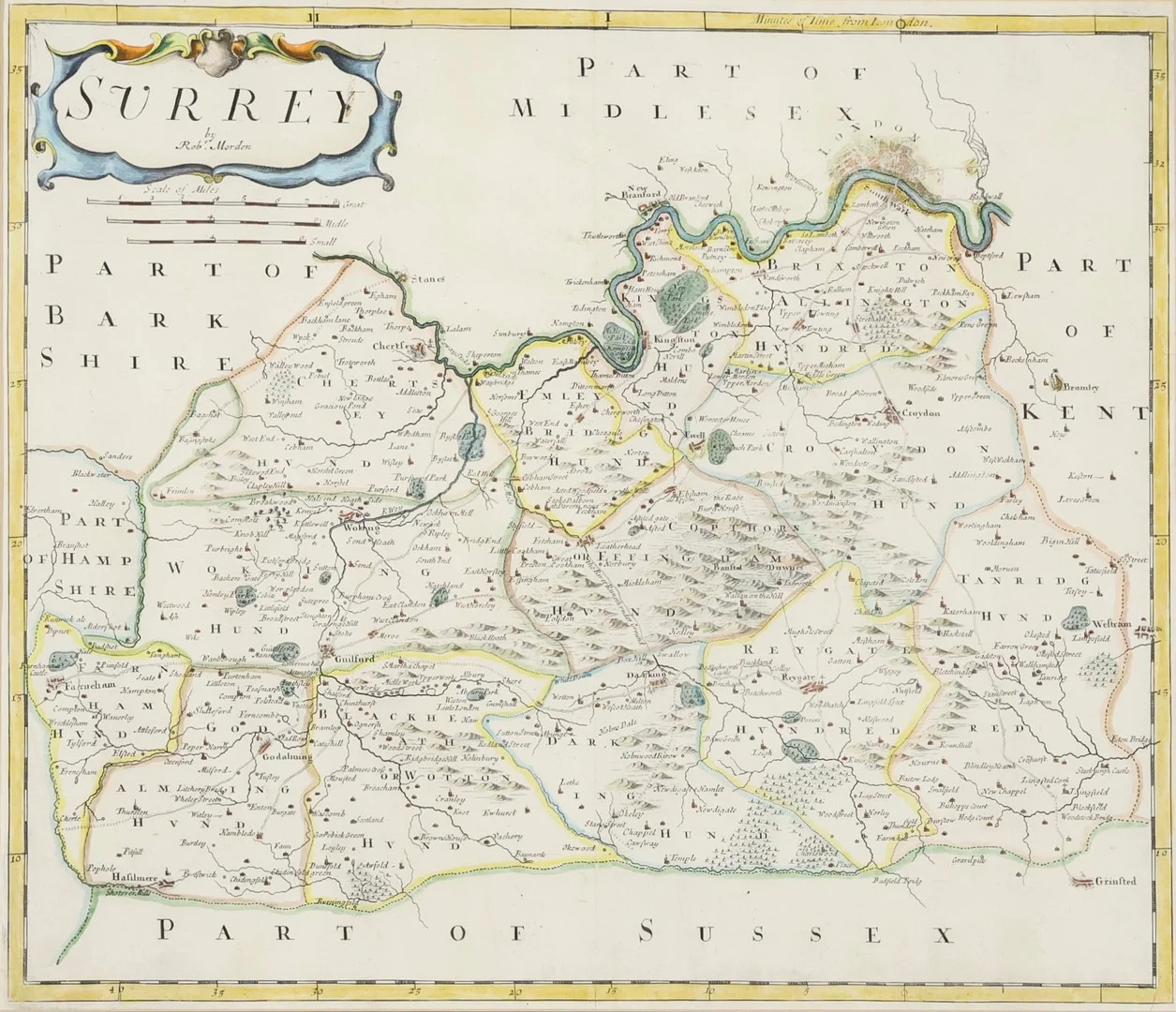 ROBERT MORDEN (1650-1703), MAP OF SURREY. — Maps — Young's Auctions