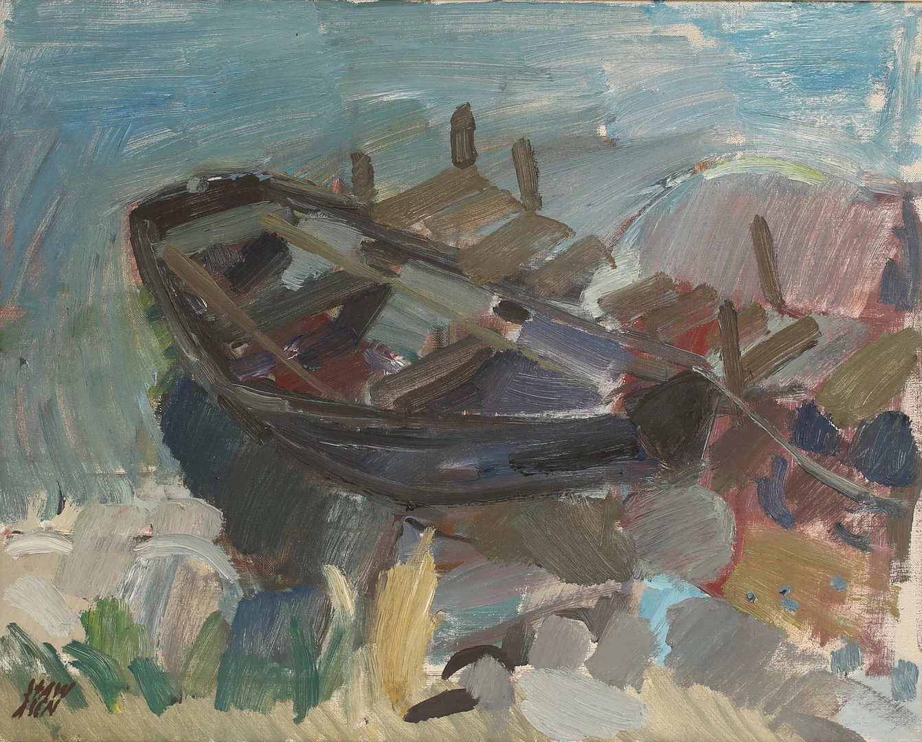 GÖSTA STAWÅSEN. Olja på duk, signerad. — Paintings — RA Auktionsverket Norrköping