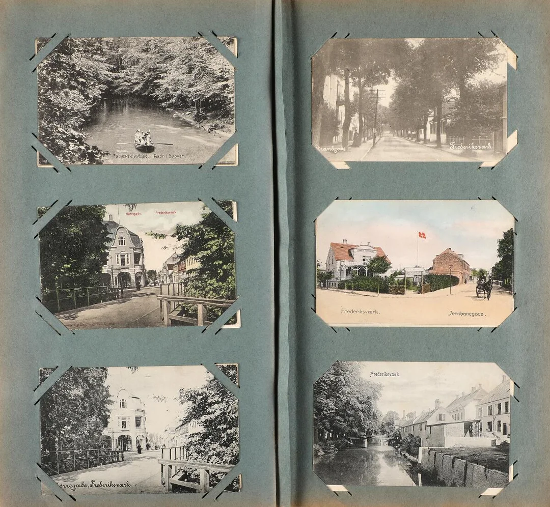 Postcards. Impressive coll. FREDERIKSVÆRK with ca. 156 old cards. Nearly all with better and useful motifs — Stamps, Covers & Postal History/Denmark/Postkort — Bruun Rasmussen